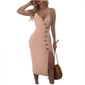 Chic Sleeveless Button Midi Dress